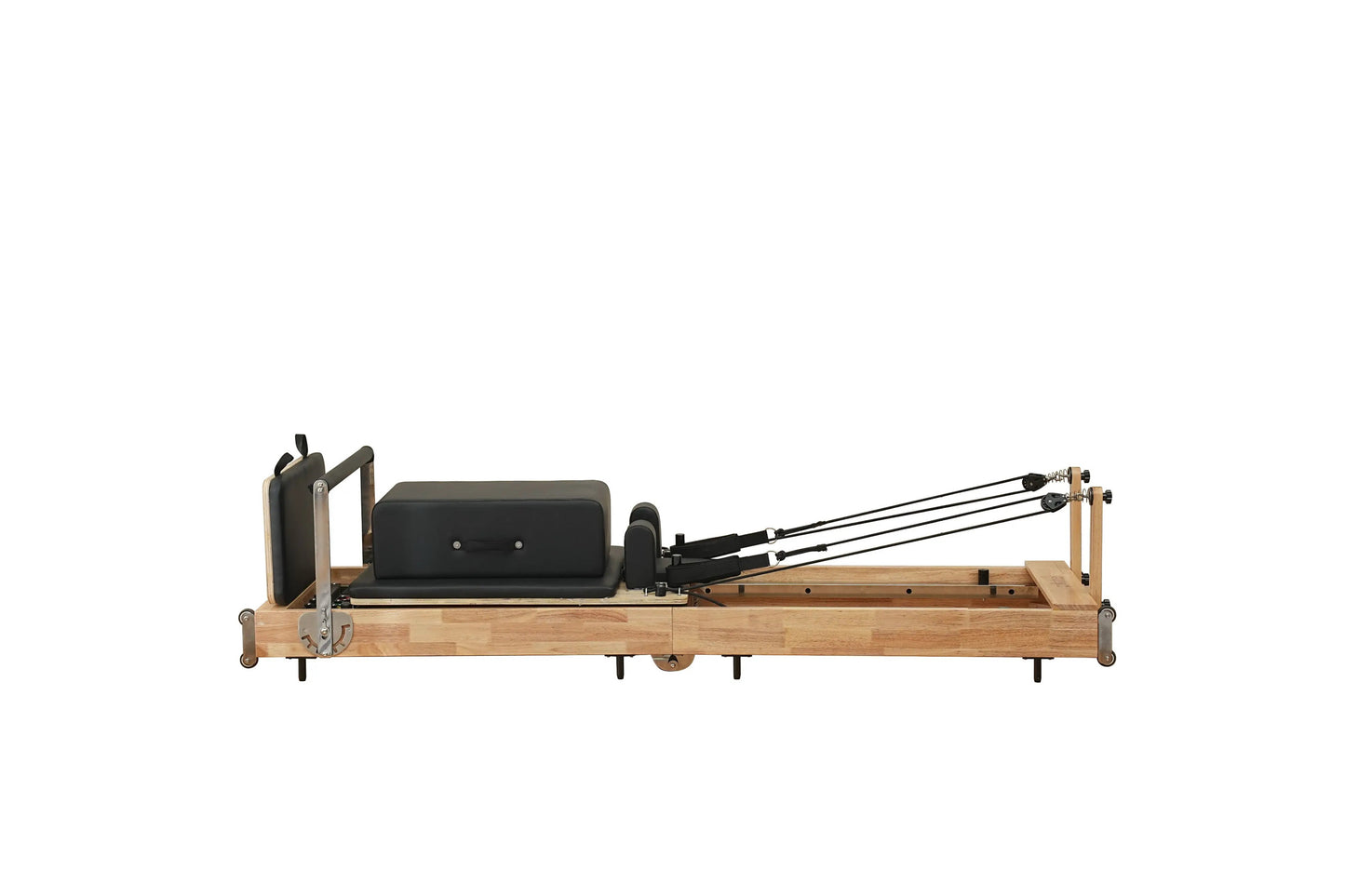 "Foldable Oak Pilates Reformer – Compact and Durable Design"
"Close-up of the Premium Oak Frame on Pilates Reformer"
"Pilates Reformer Folded for Easy Storage"