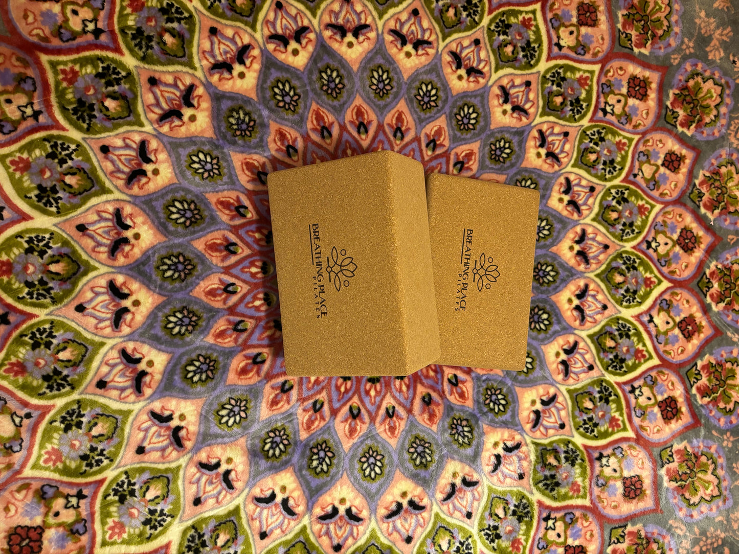Eco-friendly cork yoga brick providing firm support for alignment and balance during yoga practice.