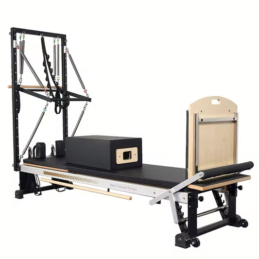 Pilates Reformer with Tower  Manufacturer Wholesale Aluminum Core Pilates Reformer for Home Gym Studio Training